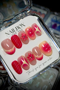 Pink Cherry Blossom Stripe | Custom Press-On Nails