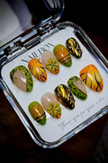 Orange Green Wild Chrome | Custom Press-On Nails