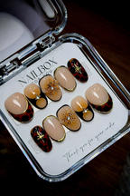 Tortoiseshell Gold Snowflake Charm | Custom Press-On Nails