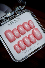 Pink Marble Web Crackle | Custom Press-On Nails