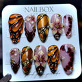 Pink Marble Web Crackle Press-On Nails – Dusty Rose Gradient | Custom Press-On Nails