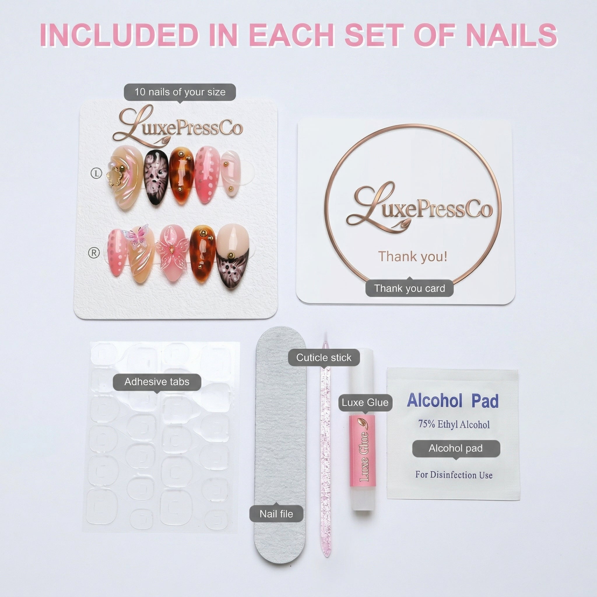 Lily Noir – Handmade Press-On Nails