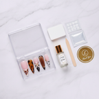 Acrylic packaging box open with reusable nails nail file Luxe Glue adhesive tabs — LuxepressCo