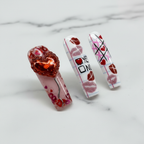 Valentine's Day hearts cartoon coffin press-on nails texture gloss macro custom — LuxepressCo