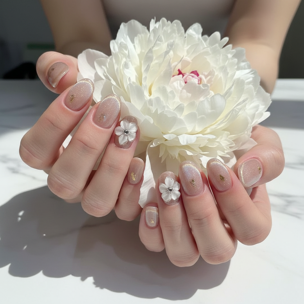 Lifestyle - Light skin hands holding flower