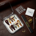 Luxury unboxing acrylic box burgundy amber leopard cherry reusable press-on nails with accessories — LuxepressCo