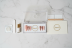 LuxepressCo press-on nail kit packaging acrylic box with nail file glue adhesive tabs — LuxepressCo