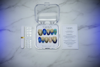 LuxepressCo ocean blue gold chrome custom press-on nails unboxing acrylic box with accessories