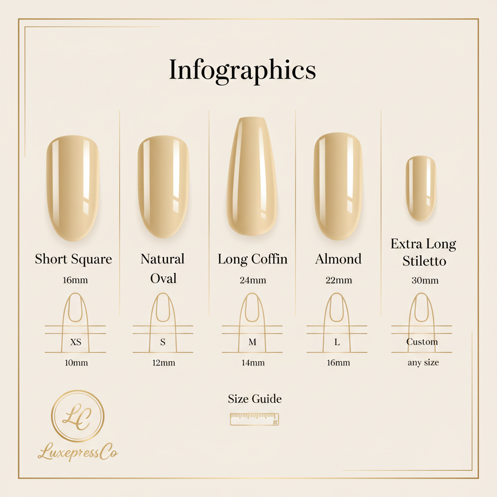 Nail shape and size guide - Square Oval Coffin Almond Stiletto
