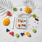 Luxury unboxing acrylic nail box tropical fruit market 3D press-on nails with mango watermelon blueberry cherry kiwi lime props — LuxepressCo