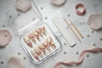 Luxury unboxing acrylic box rose gold ribbon pearl coquette bridal custom press-on nails packaging — LuxepressCo