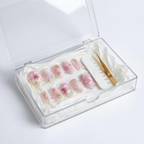Luxury unboxing acrylic box pink cherry blossom sakura press-on nails with accessories — LuxepressCo