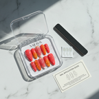 Luxury unboxing acrylic nail box with citrus press-on nails and accessories — LuxepressCo