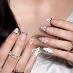 Blush Lace Amour 3D Press-On Nails | Almond | Coquette Vintage Lace | LuxepressCo