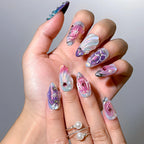 Aurora Fantasy 3D Press-On Nails | Almond | Iridescent Opal Fuchsia | LuxepressCo